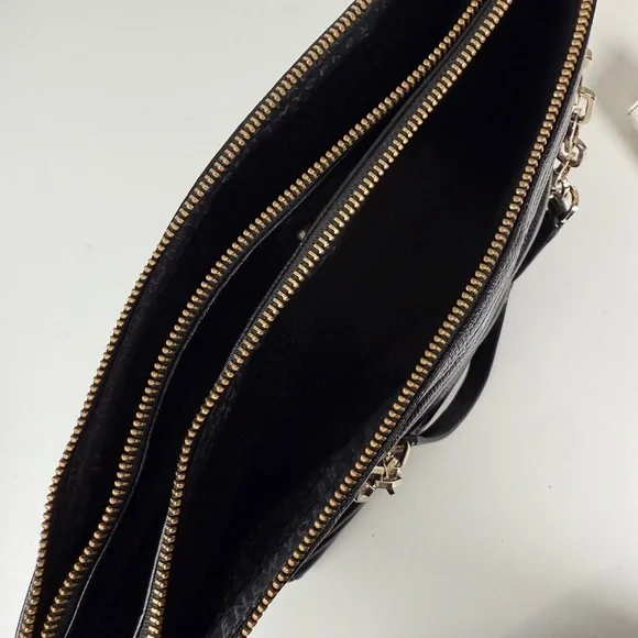 Kate Spade New York Black Textured Tote with Gold Chain - Picture 5 of 10